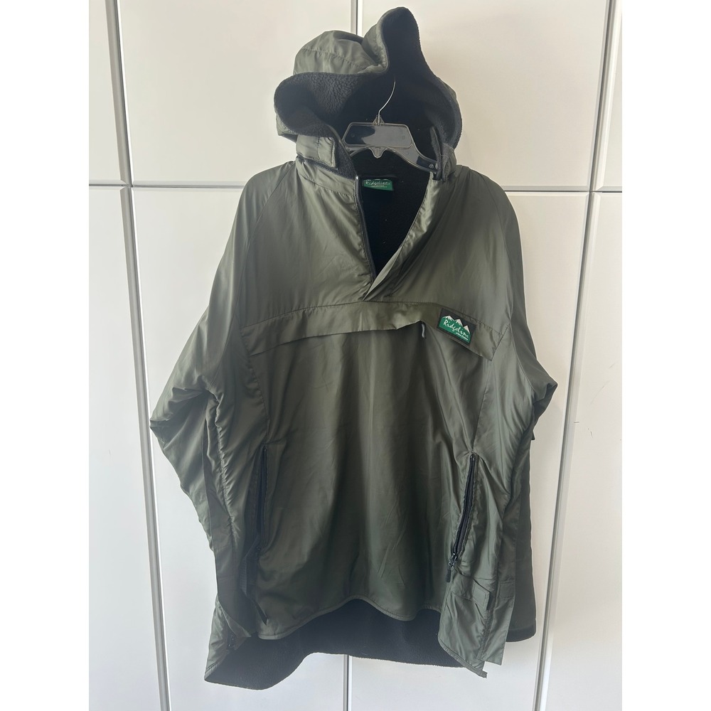 Ridgeline of New Zealand Mens Fleece Lined Anorak Jacket Olive Green Pullover